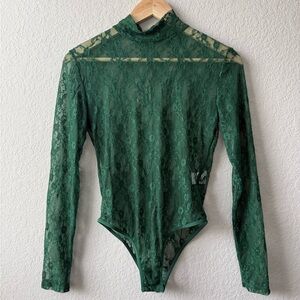 Avid Love Elegant Green‎ Lace Bodysuit
